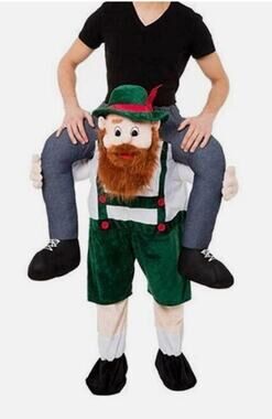 New Adult Piggyback Lederhosen Costume – "Carry Me" Bavarian Oktoberfest Suit